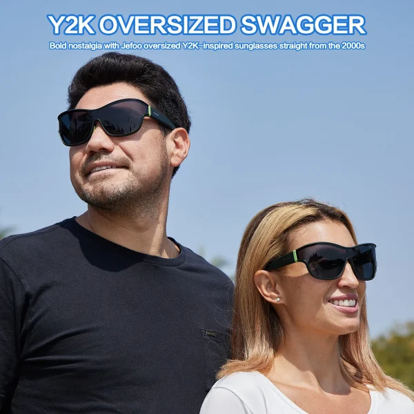 Oversized One-Lens Driving Sunglasses · Matcha JF269 - Image 2