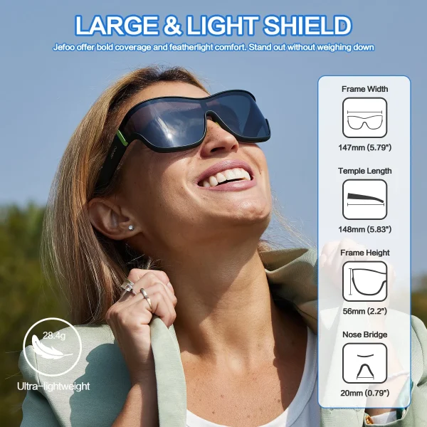 Oversized One-Lens Driving Sunglasses · Matcha JF269 - Image 3