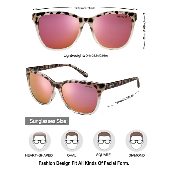 Cute Cat Eye Sunglasses · Leopard Mark JF169 - Image 3