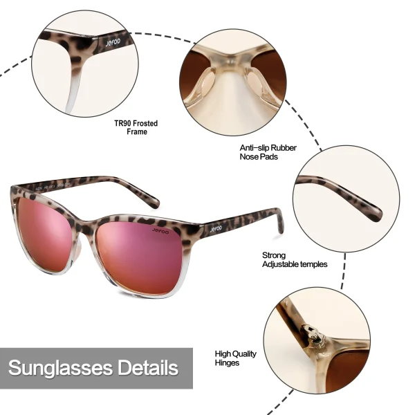 Cute Cat Eye Sunglasses · Leopard Mark JF169 - Image 4