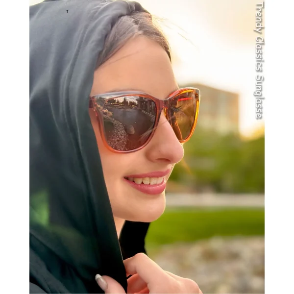 Fashion Cat Eye Sunglasses · Crystal Auburn JF169 - Image 6