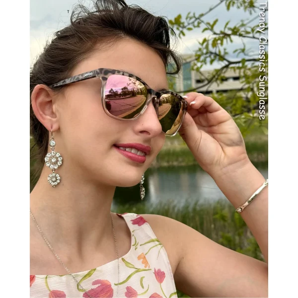 Sports Cat Eye Sunglasses · Tortoise JF169 - Image 7