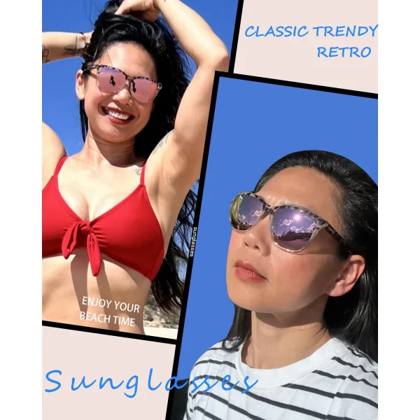 Sports Cat Eye Sunglasses · Tortoise JF169 - Image 6
