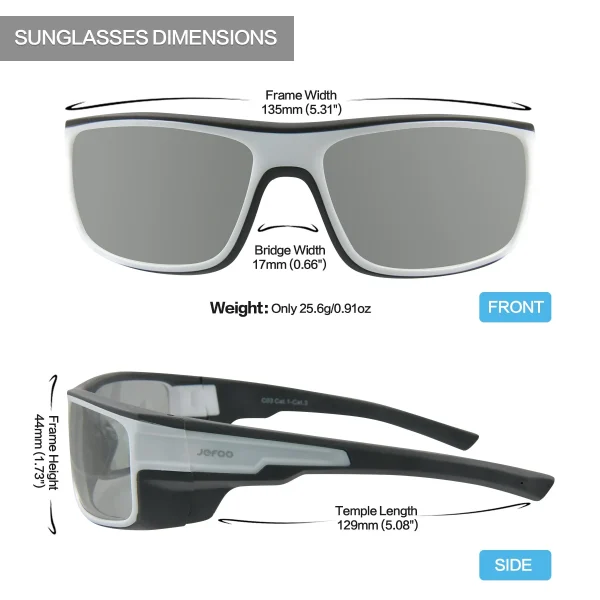 Photochromic Polarized Fishing Sunglasses · White Sailor JF229 - Image 6