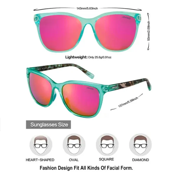 Polarized Cat Eye Sunglasses · Caribbean Aqua JF169 - Image 3