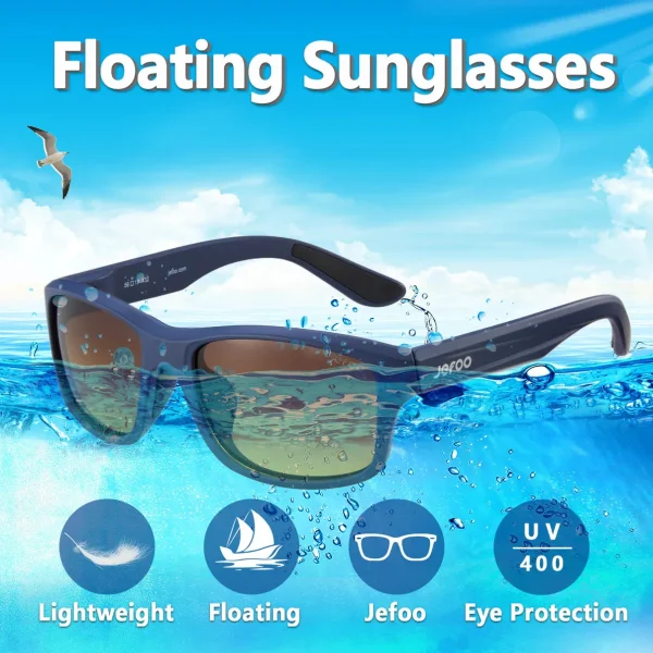 Polarized Floating Sunglasses · Navy Blue JF129 - Image 3