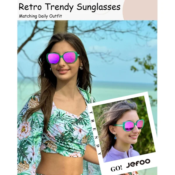 Sports Square Sunglasses · Crystal Mint JF179 - Image 6