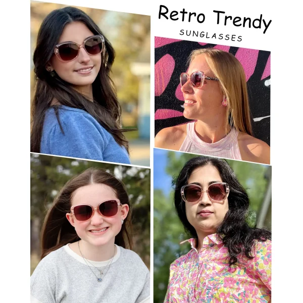 Stylish Square Sunglasses · Dusty Rose JF179 - Image 7