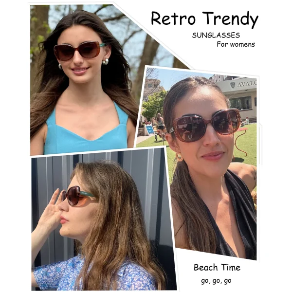 Trendy Square Sunglasses · Gradient Brown JF179 - Image 6