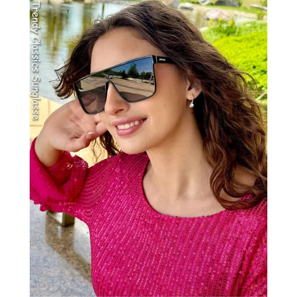 Oversized Flat Top Sunglasses · Twilight Poetry JF159 - Image 8