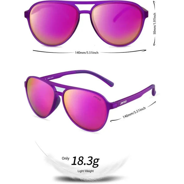Aviator Sunglasses for Women · Purple JF119 - Image 3