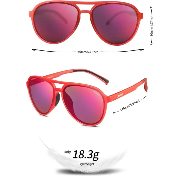 Women Aviator Sunglasses · Red JF119 - Image 3