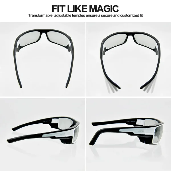 Wraparound Polarized Fishing Sunglasses · Noir Angler JF229 - Image 4