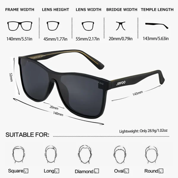 Sports One-Lens Sunglasses · Dark Knight JF189 - Image 3