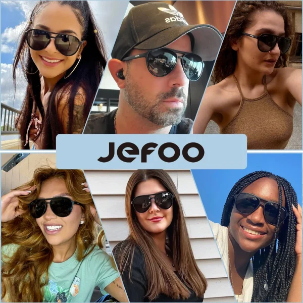 Sports Aviator Sunglasses · Black JF119 - Image 6