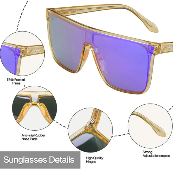 Square Flat Top Sunglasses · Glory Shines JF159 - Image 5