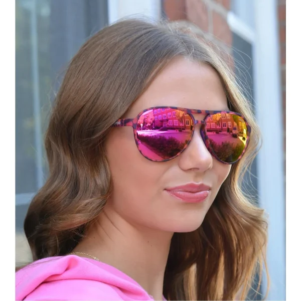 Stylish Aviator Sunglasses · Leopard Purple JF119 - Image 7