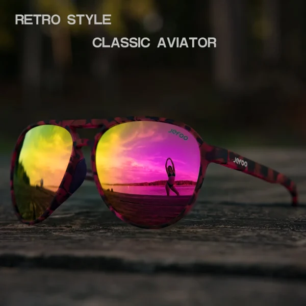 Stylish Aviator Sunglasses · Leopard Purple JF119 - Image 8
