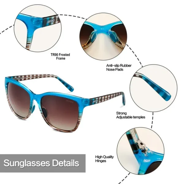 Tinted Cat Eye Sunglasses · Aquamarine Blue JF169 - Image 3