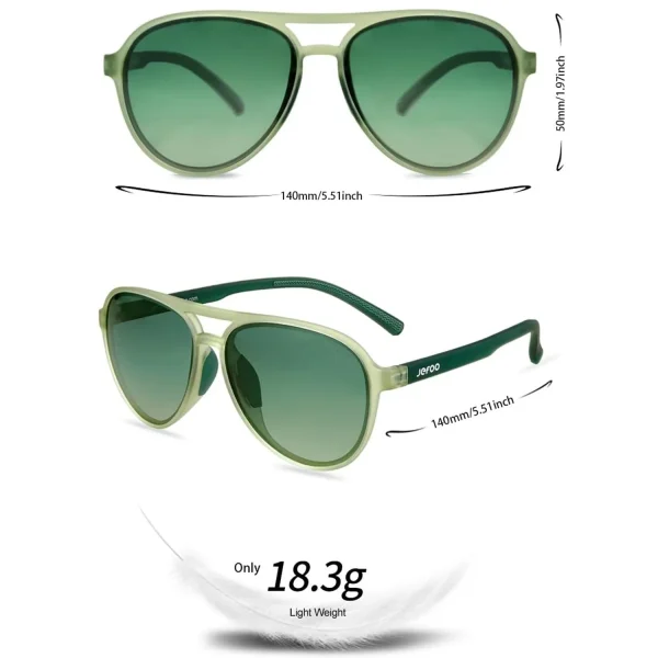 Tinted Aviator Sunglasses · Foliage Green JF119 - Image 3