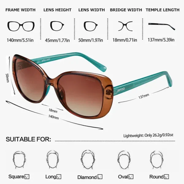 Trendy Square Sunglasses · Gradient Brown JF179 - Image 2