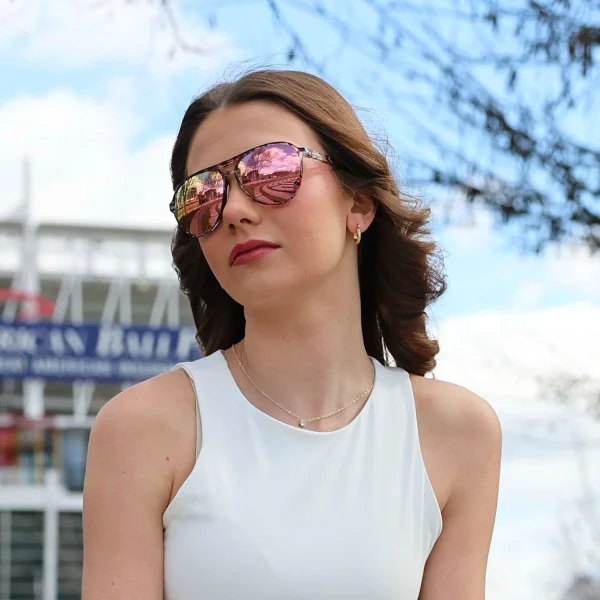 Unique Aviator Sunglasses · Pink Agate JF119 - Image 6