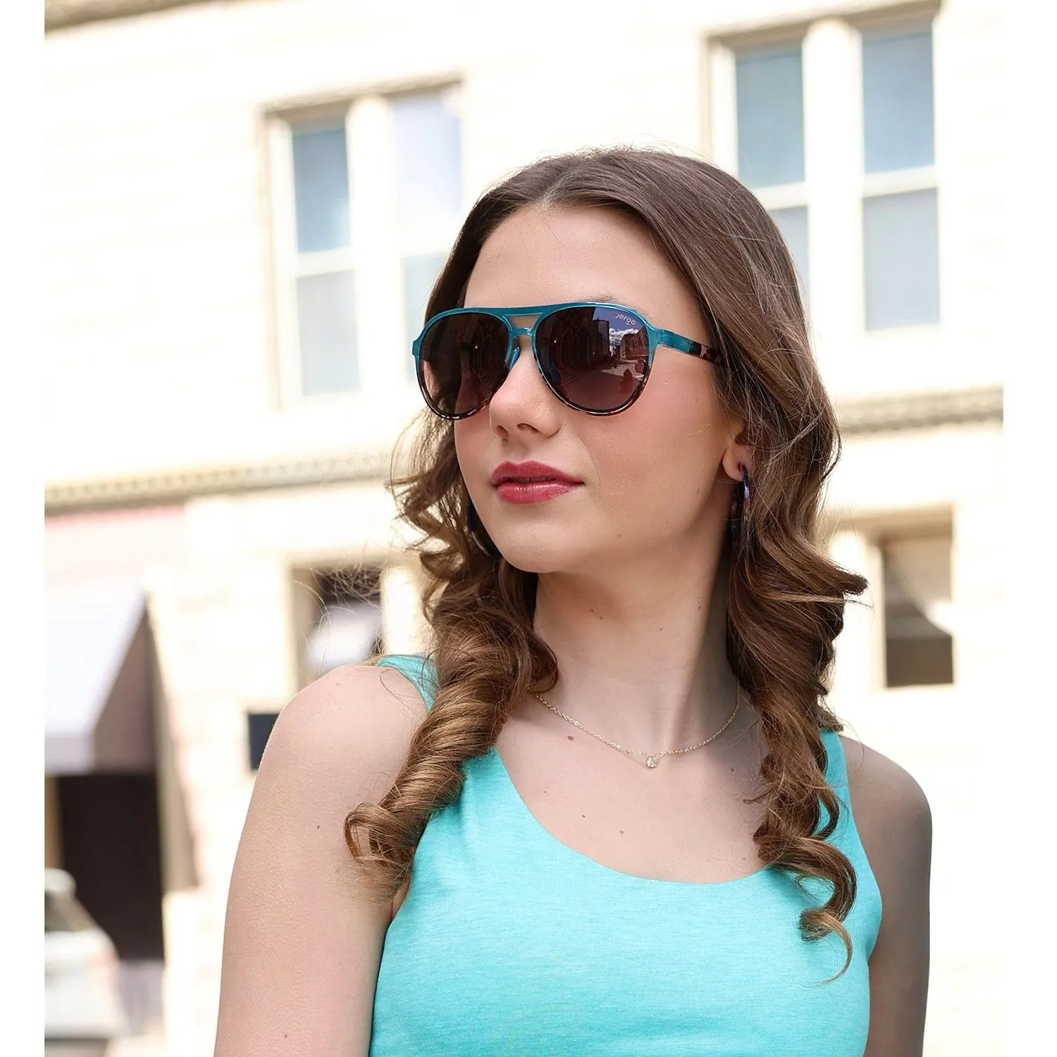 Vintage Aviator Sunglasses · Blue Agate JF119 - Image 5