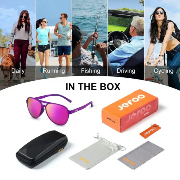 Aviator Sunglasses for Women · Purple JF119 - Image 6