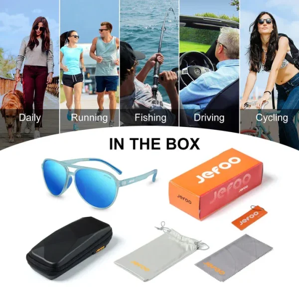 Chic Aviator Sunglasses · Sky Blue JF119 - Image 8