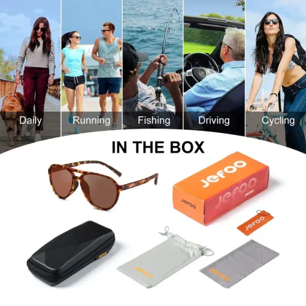 Classic Aviator Sunglasses · Tortoise JF119 - Image 7