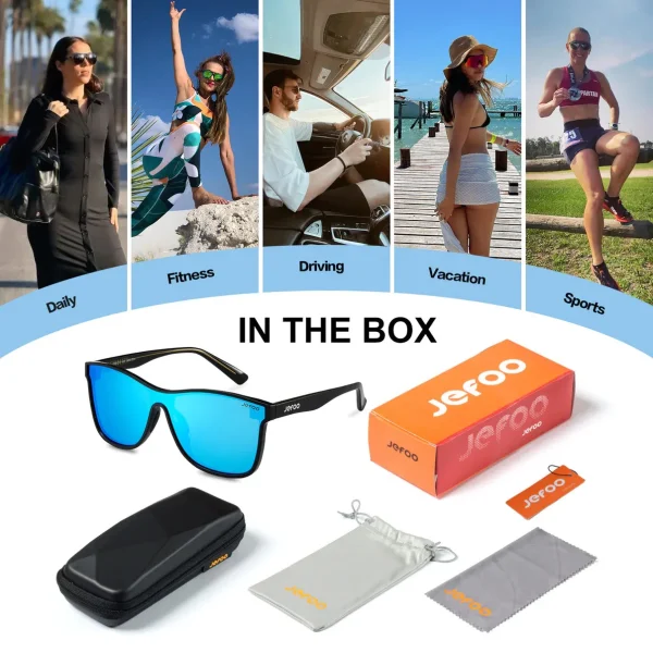 Cool One-Lens Sunglasses · Glacier Blue JF189 - Image 8