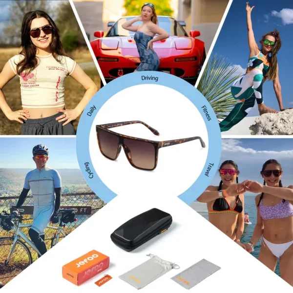 Fashion Flat Top Sunglasses · Rough Winds JF159 - Image 8