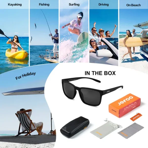 Fishing Sunglasses For Men And Women · Matte Black JF139 - Image 8