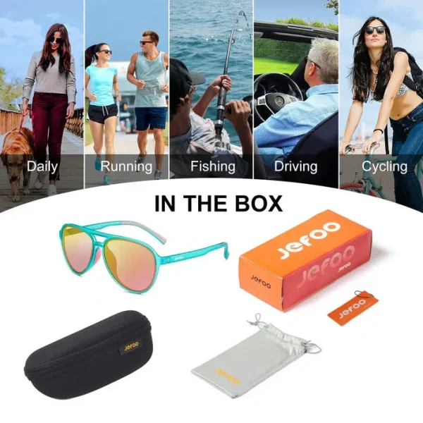 Polarized Aviator Sunglasses · Mint Green JF119 - Image 7