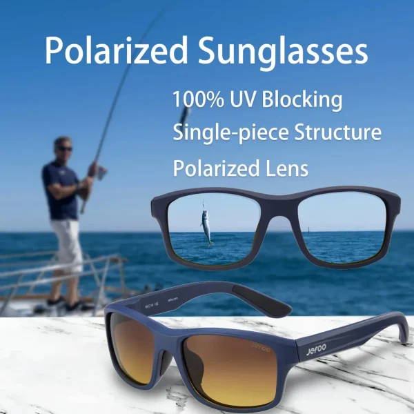 Polarized Floating Sunglasses · Navy Blue JF129 - Image 7