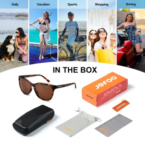 Sports Cat Eye Sunglasses · Tortoise JF169 - Image 9