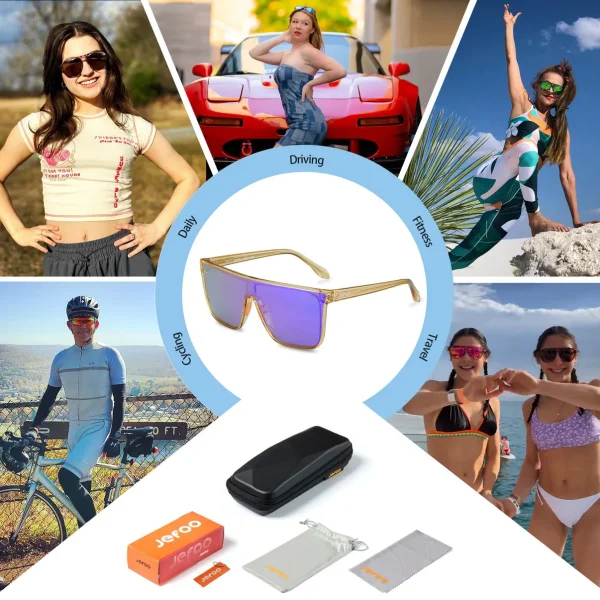 Square Flat Top Sunglasses · Glory Shines JF159 - Image 8