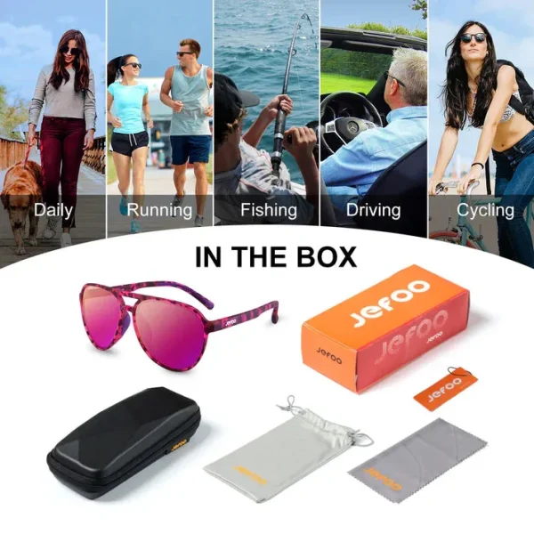 Stylish Aviator Sunglasses · Leopard Purple JF119 - Image 9