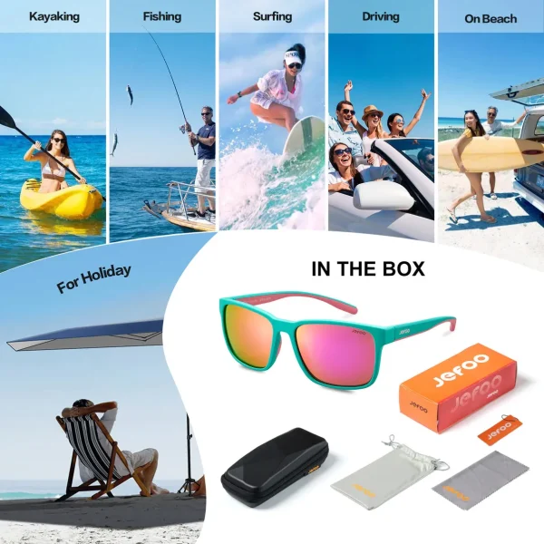 Stylish Fishing Sunglasses · Magenta Turquoise JF139 - Image 7