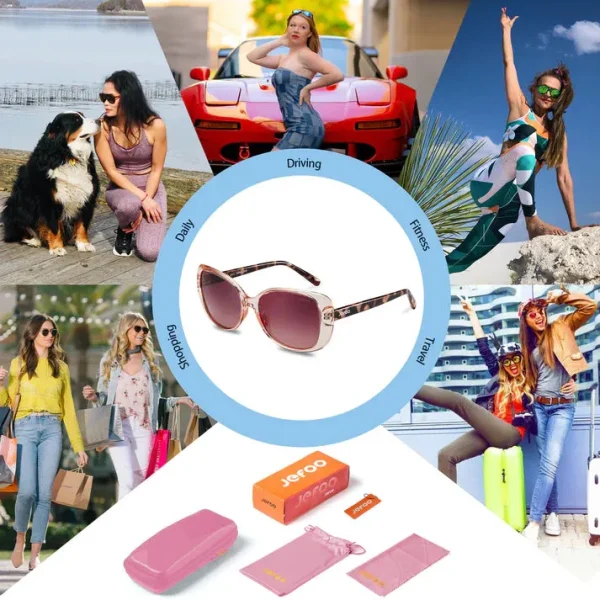 Stylish Square Sunglasses · Dusty Rose JF179 - Image 8