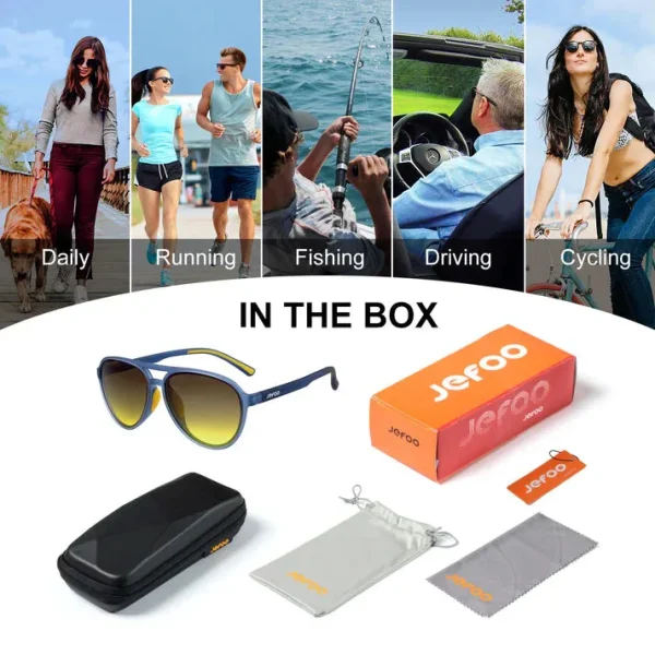 Tinted Aviator Sunglasses · Retro Blue JF119 - Image 7