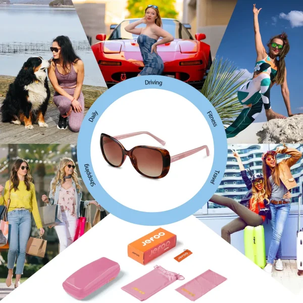 Women Square Sunglasses · Sunset Pink JF179 - Image 8
