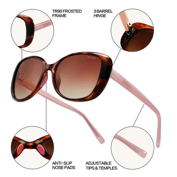 Women Square Sunglasses · Sunset Pink JF179 - Image 4